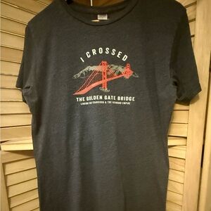 Tipsy Dark Gray Tee with Red Golden Gate Bridge Graphic